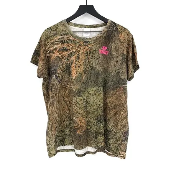 MOSSY OAK Brush Camo Set, T-Shirt and Pants Green Beige Brown 2XL / 14 - Picture 2 of 10